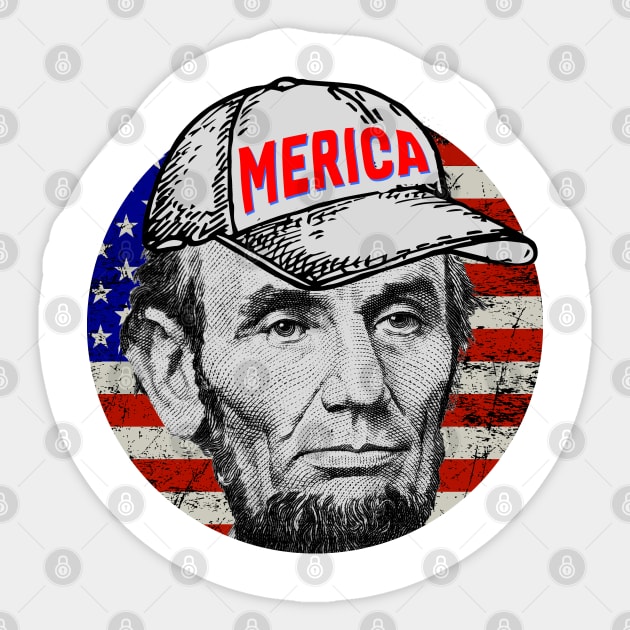 Abraham Lincoln -  MERICA Sticker by LAKOSH